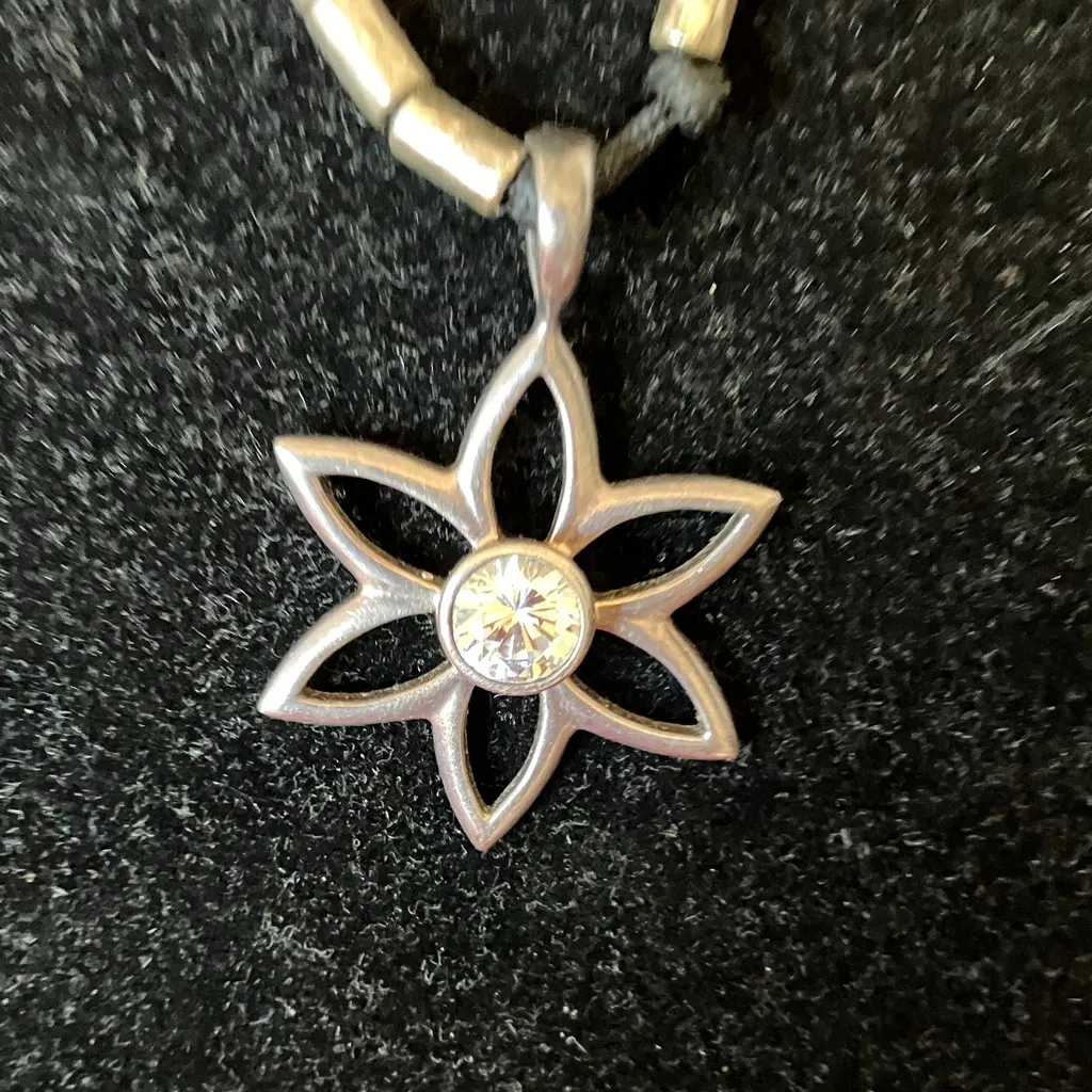 Silver & Crystal Star pendant and Earring Set - Image 2