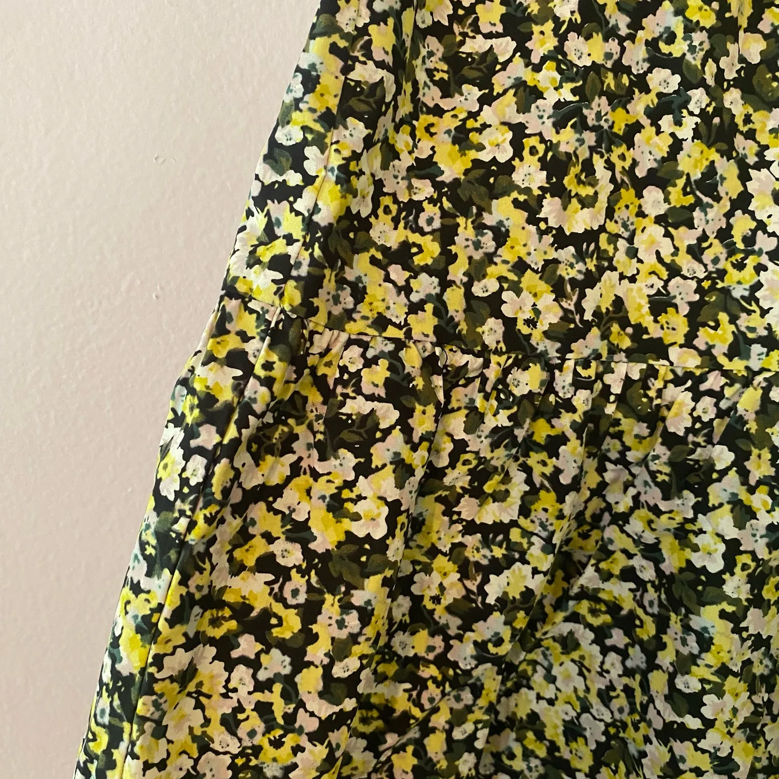 NWT Rails Chrysanthemum Black Yellow Tiered Floral Mini Skirt Women's size XL - Image 7