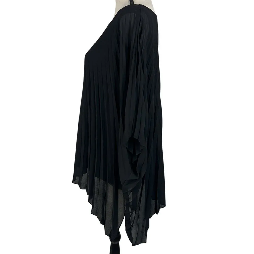 Roz & Ali Large Top Accordion Pleats Lined Stretch Batwing Sleeves Boat Neck - Image 6