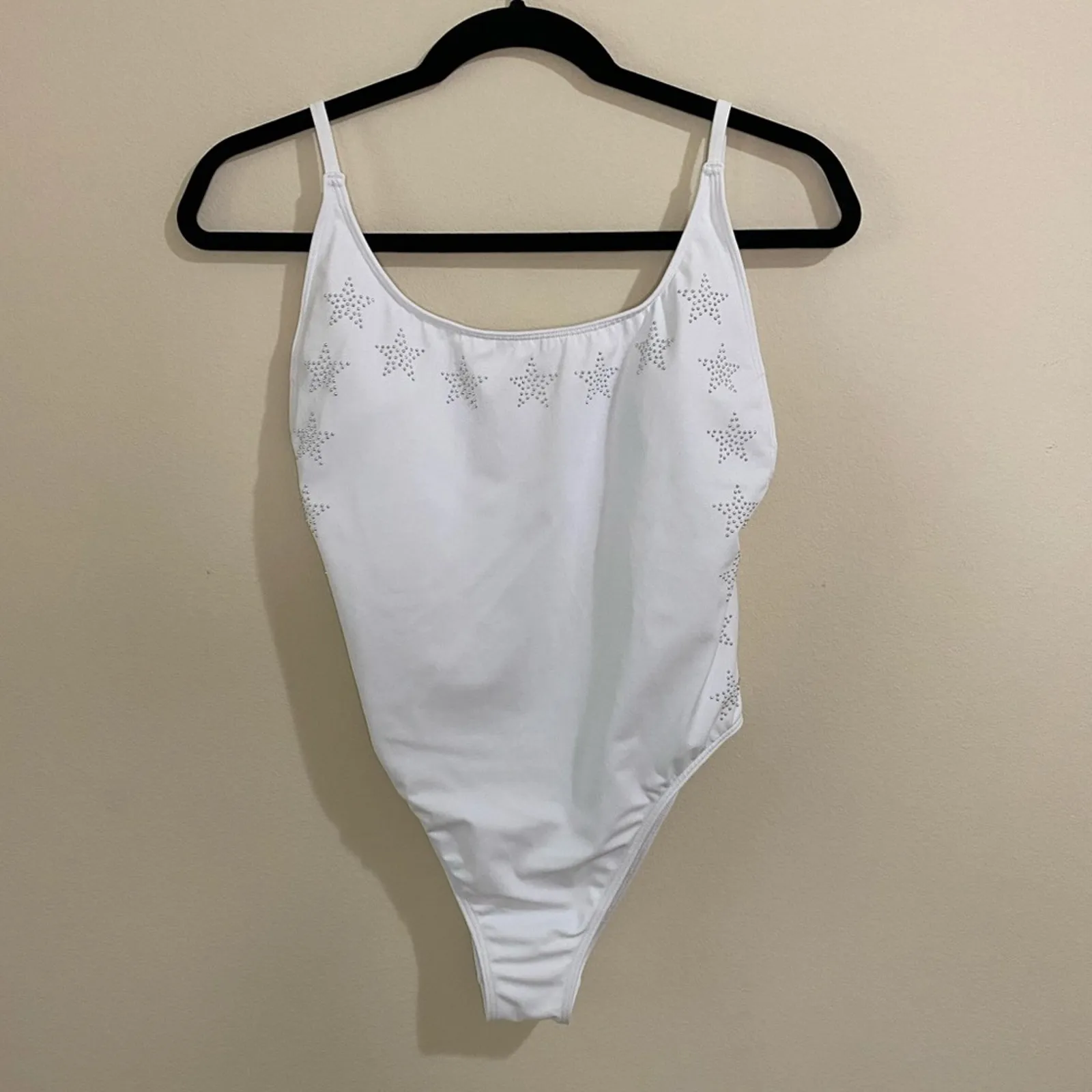 Victoria Secret White Star Embellished Swimsuit Sz M - Image 4