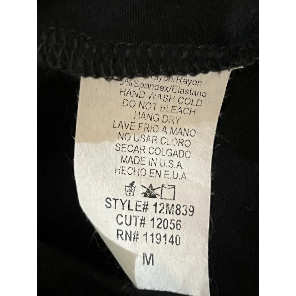 NWT ~ Double Zero Scoop Neck Short Sleeve Blouse ~ Size Medium ~ Black - Image 6