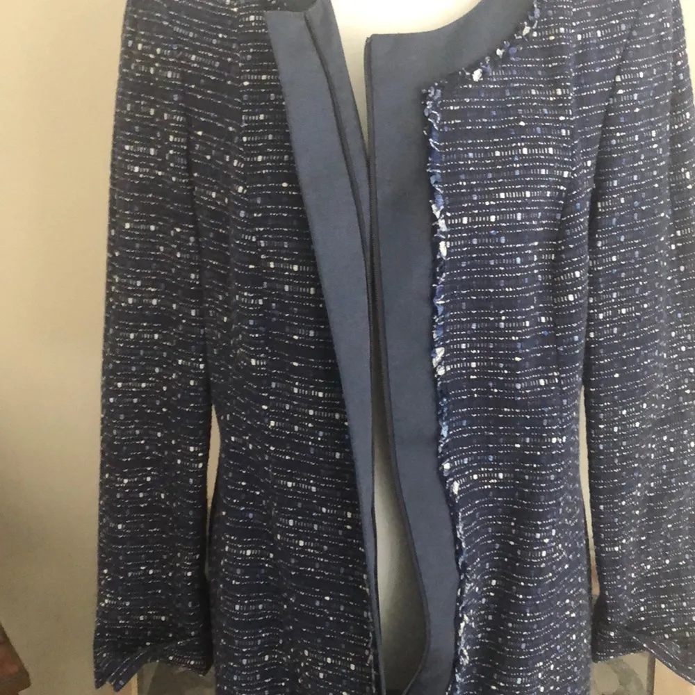 Beautiful Lafayette 148 New York Long Blue Coat - Image 4