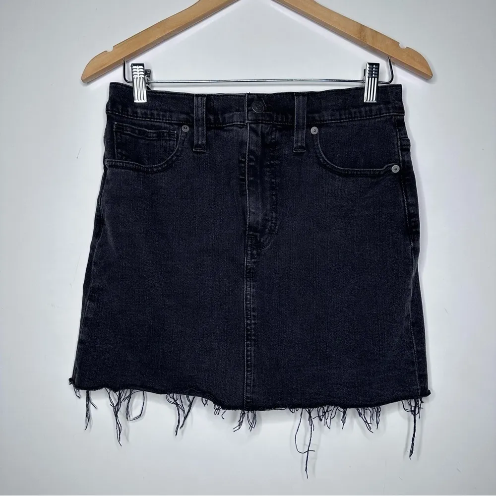 Madewell Stretch Denim Raw Hem Mini Skirt Size 27 - Image 3
