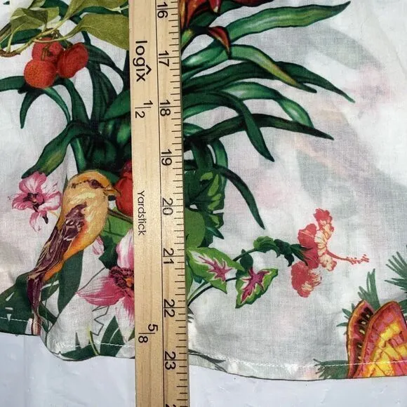 J Crew x Ratti Into the Wild flutter sleeve jungle birds shirt Women Size 0‎ - Image 5