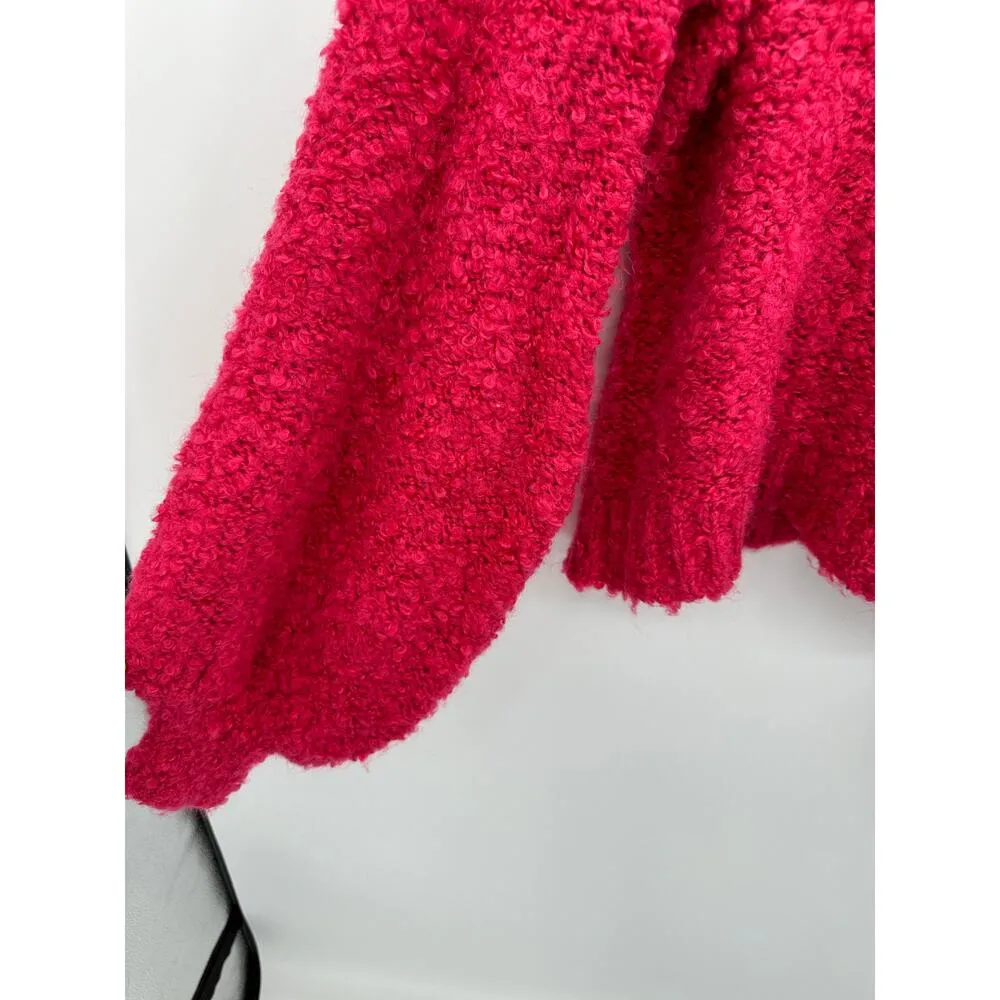 C/MEO Collective Women Barbie Pink Coco Knit Sweater Balloon Sleeve Wool Blend M - Image 4