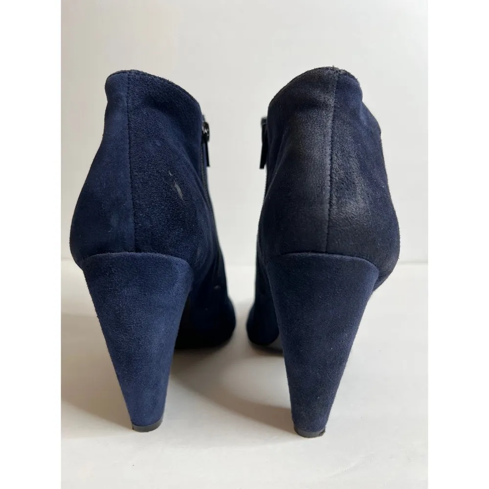 Steve Madden Pasionn Midnight Blue Suede Shoes  Ankle Booties Sz … - Image 4