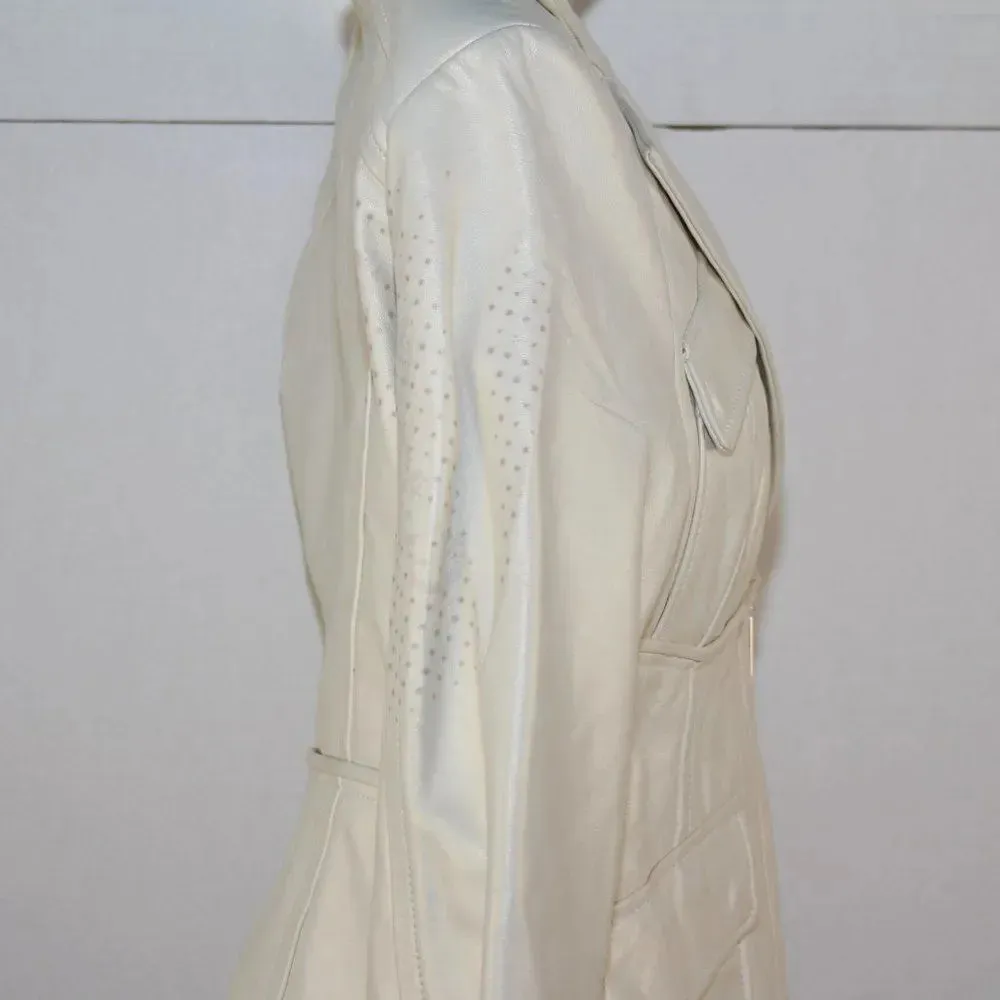 bebe ladies leather jacket size M - Image 4