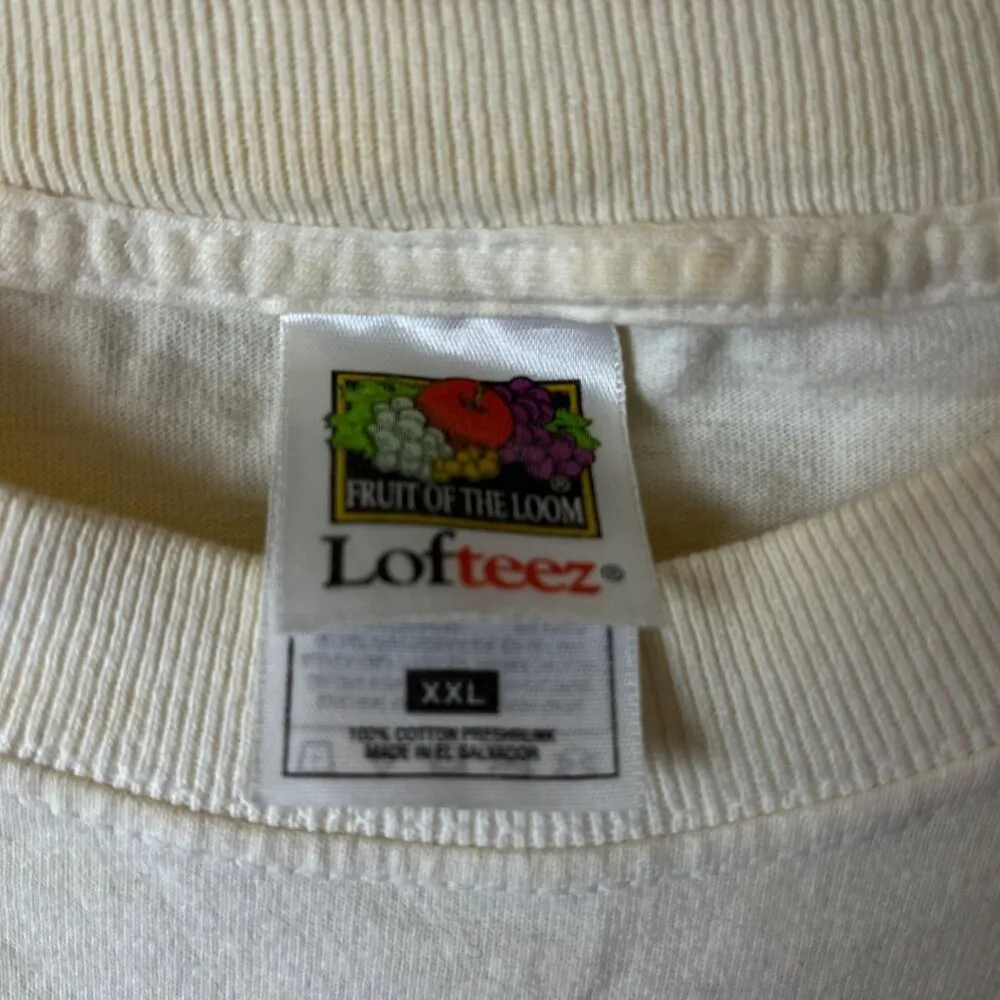 2002 Vintage Y2K Paint The Dog T Shirt Cream XXL 2XL Animal Notes Graphic Tee Size undefined - Image 4