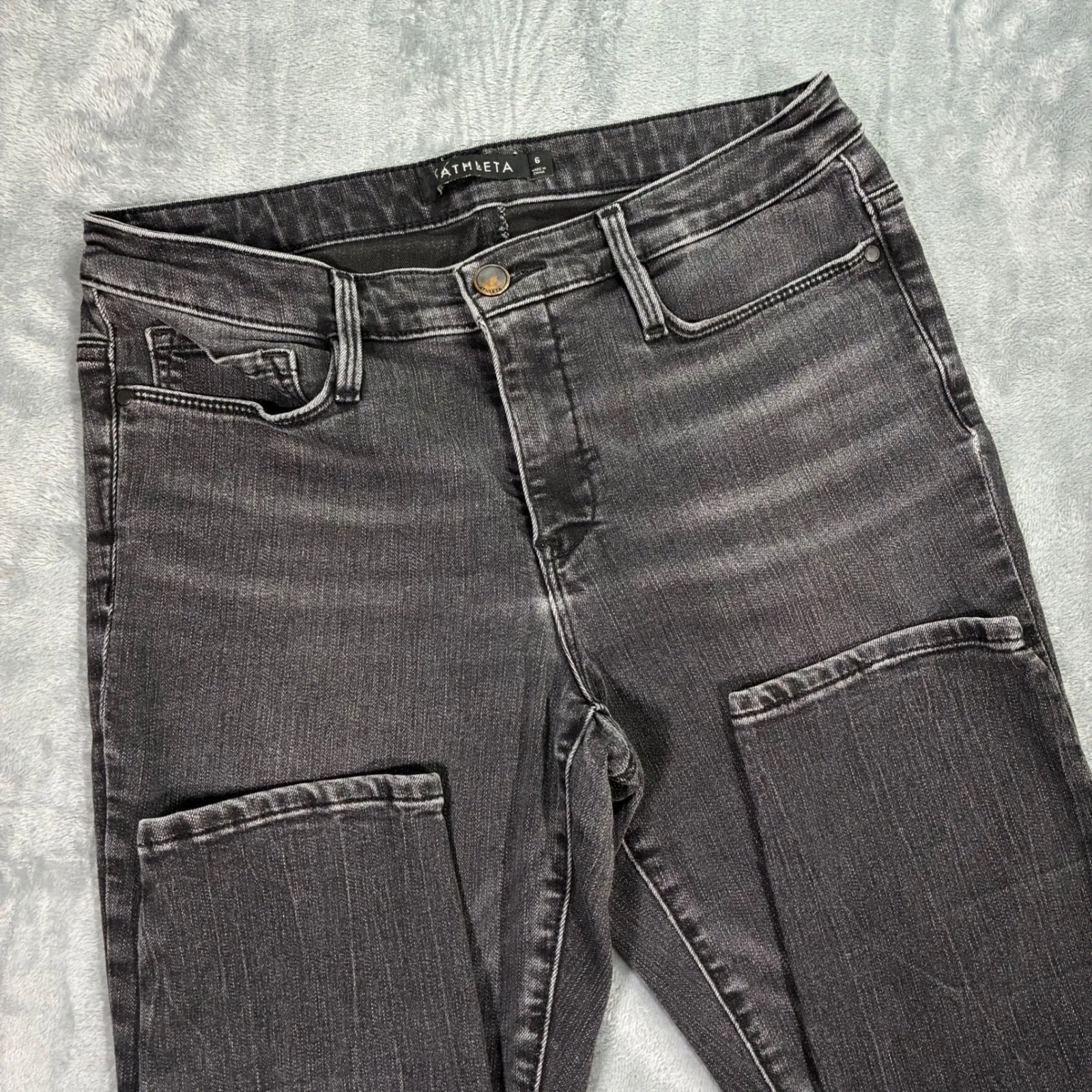 Athleta Gray Wash Skinny Jeans Women's Size 6 - Image 3