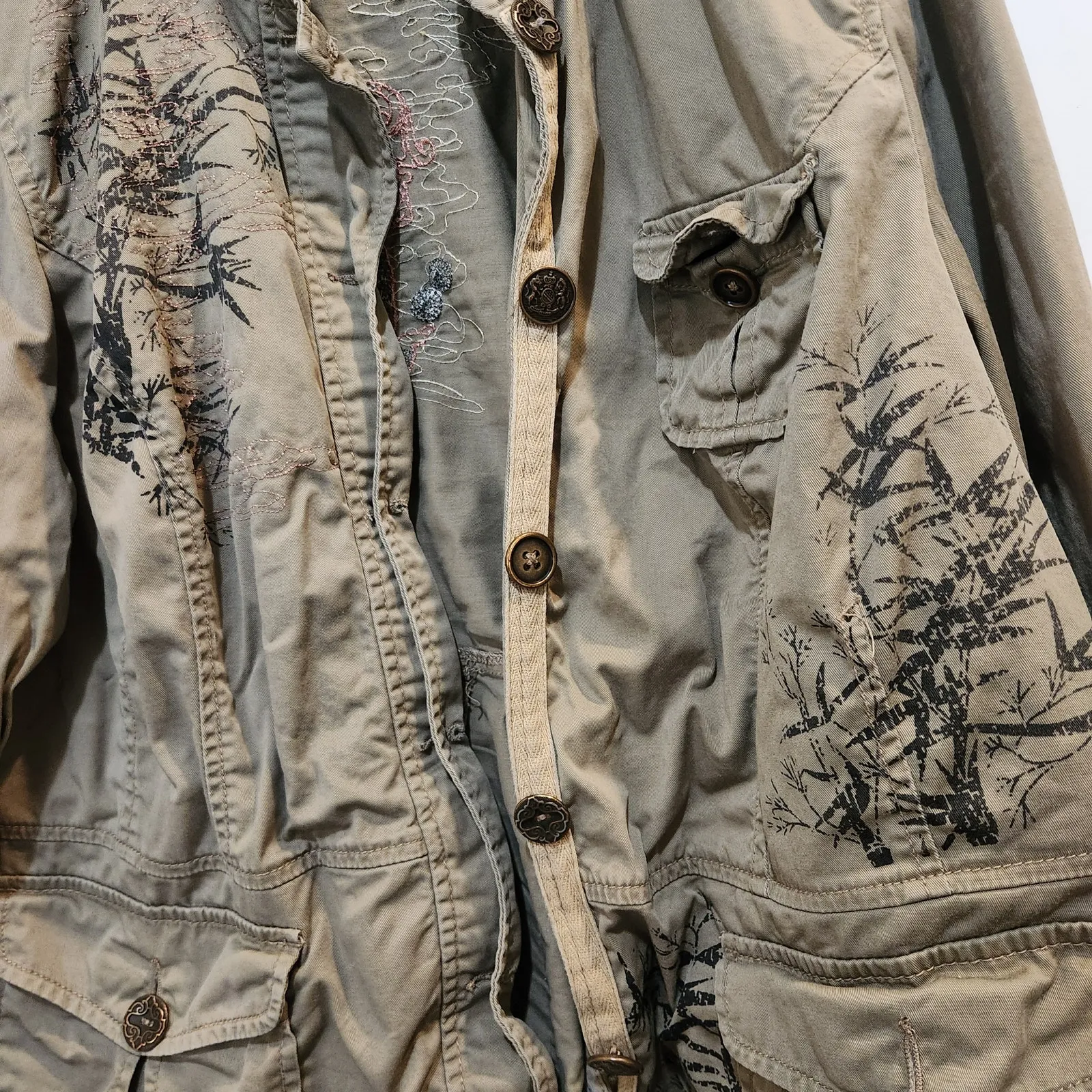 Vintage Venezia Retro Studded Lightweight Shirt Jacket Brown Shacket Size 18/20 - Image 10