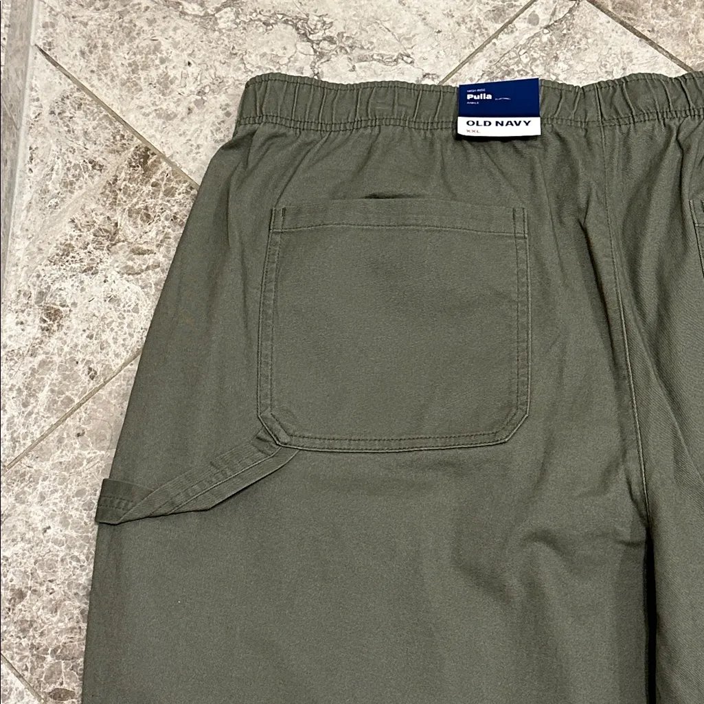 Old Navy High Waisted Pulla Utility Pants NEW Stone Wall Olive XXL - Image 13