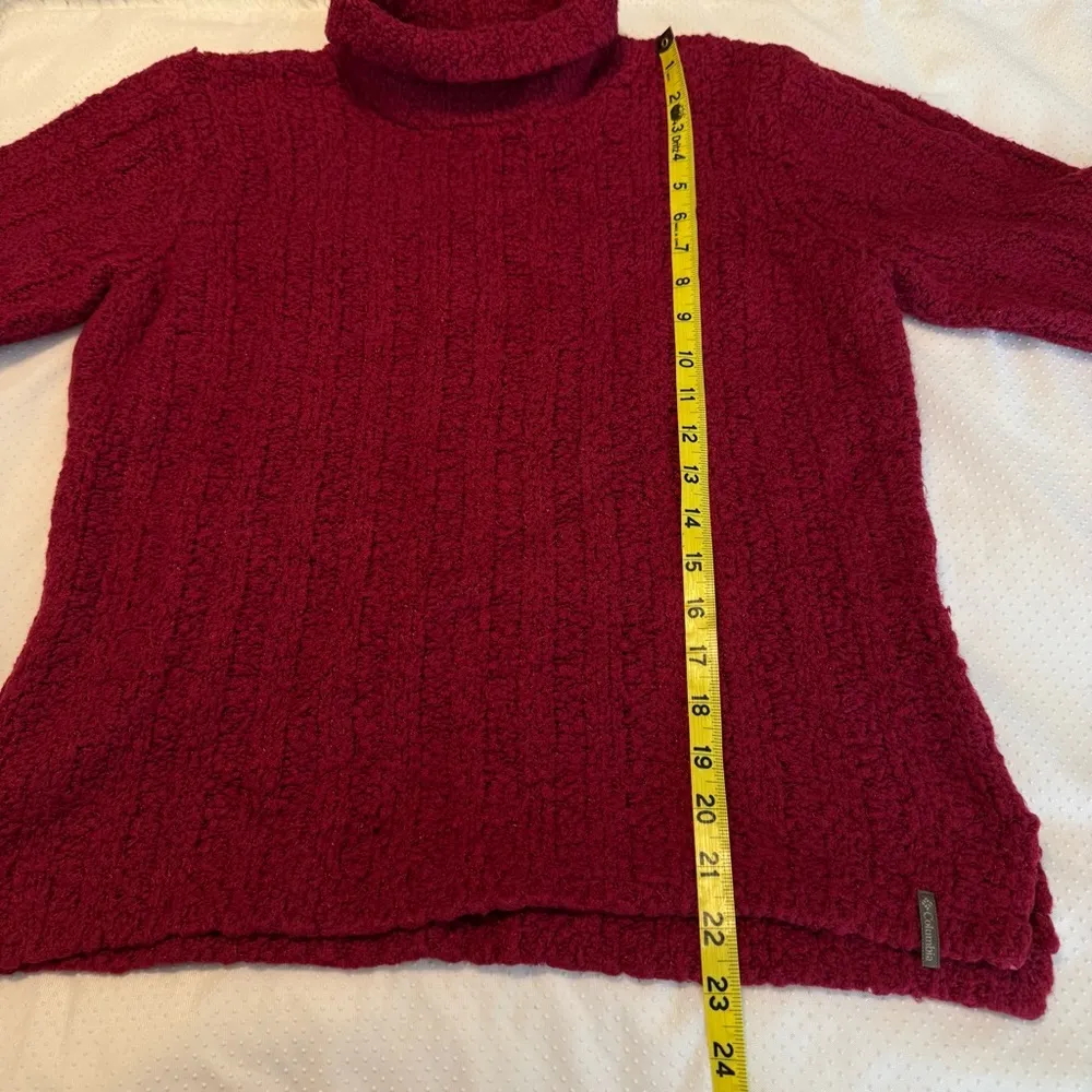 Columbia Knit Sweater Mock Neck Women’s Size Large Dark Red Outdoors - Image 8
