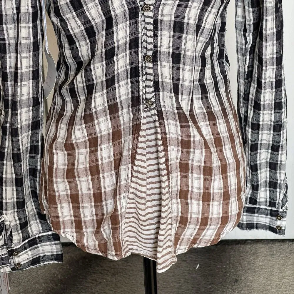 Coco + Jaimeson Womens Blouse Size Small Plaid Shirt Long Sleeve Rodeo Western - Image 8