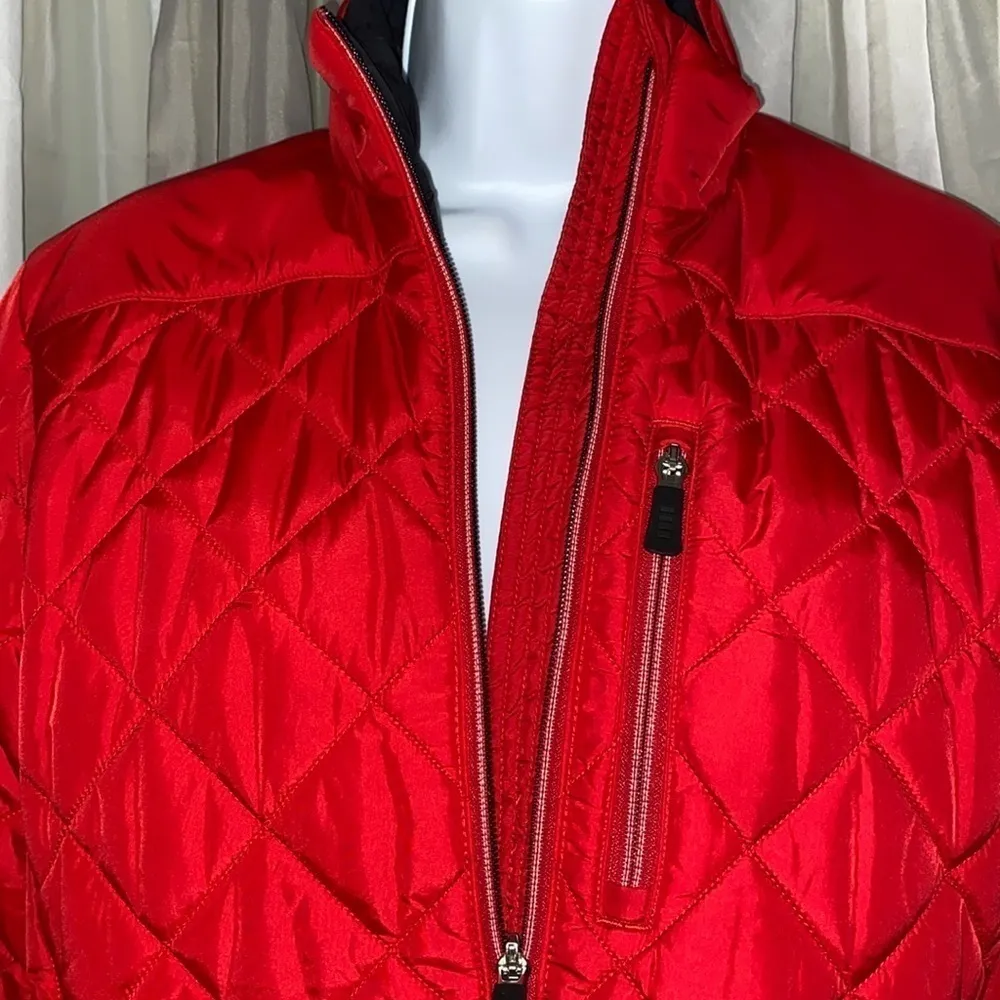 Lands End Jacket- Winter Coat- Vibrant Red- Zippered jacket with side pockets - Image 3