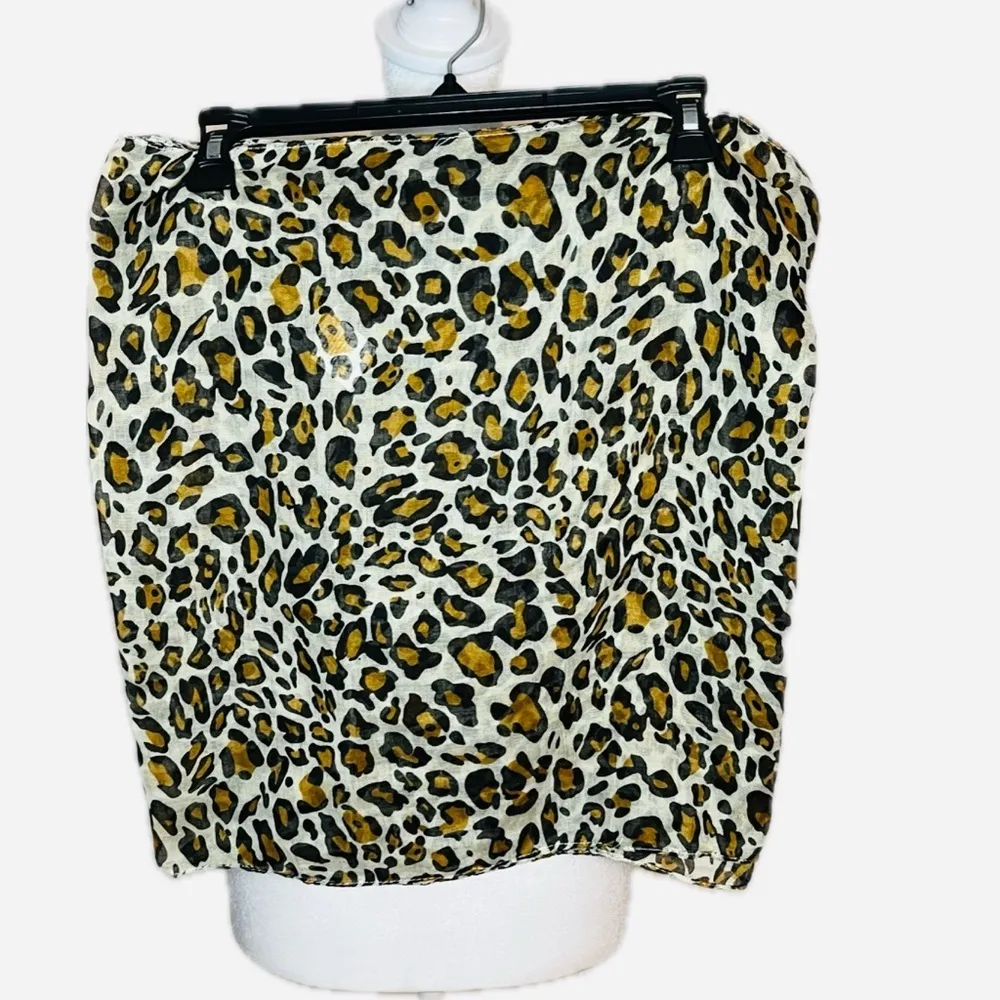 Leopard Print Infinity Scarf | Black Tan Animal Print | Lightweight | One Size - Image 2