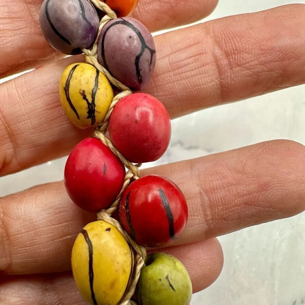 Colorful seed beaded bracelet Orange - Image 4