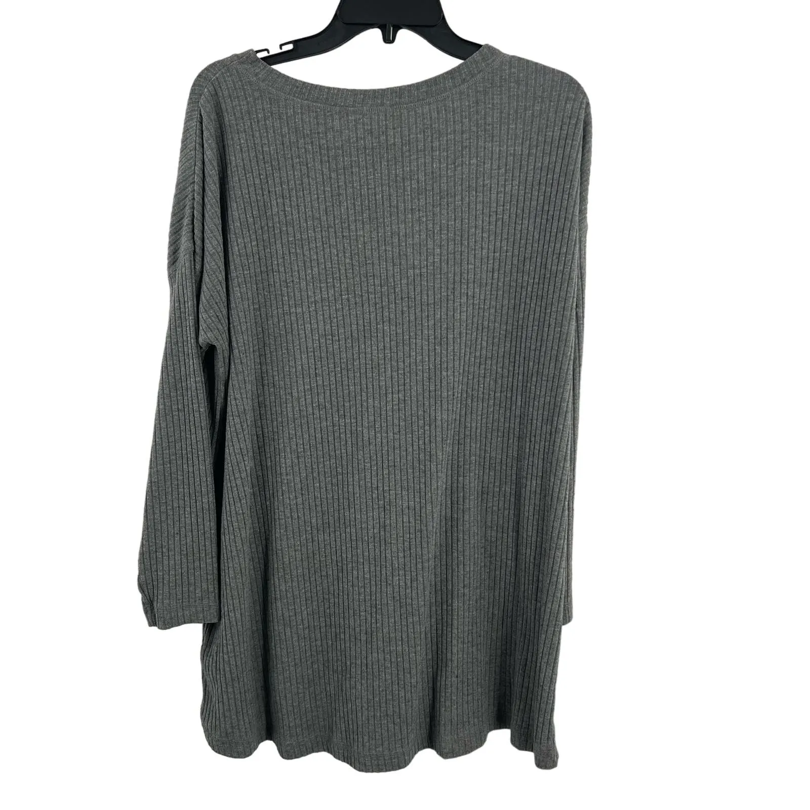 Soft Surroundings  Grey Ribbed Top Size‎ XL - Image 2