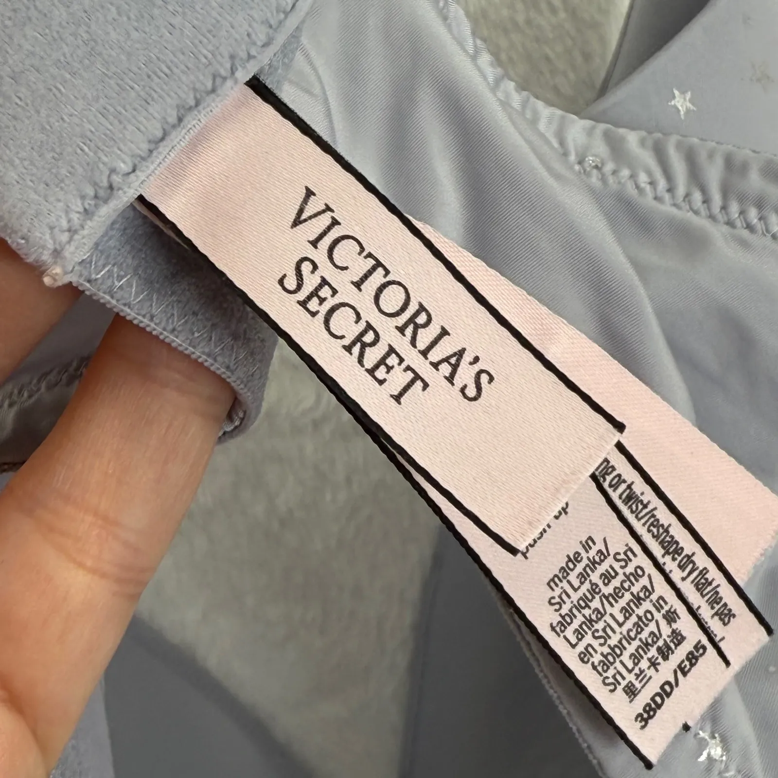 Victoria's Secret Gray Star Push‎ Up Bra Size 38DD Underwire Adjustable READ - Image 5