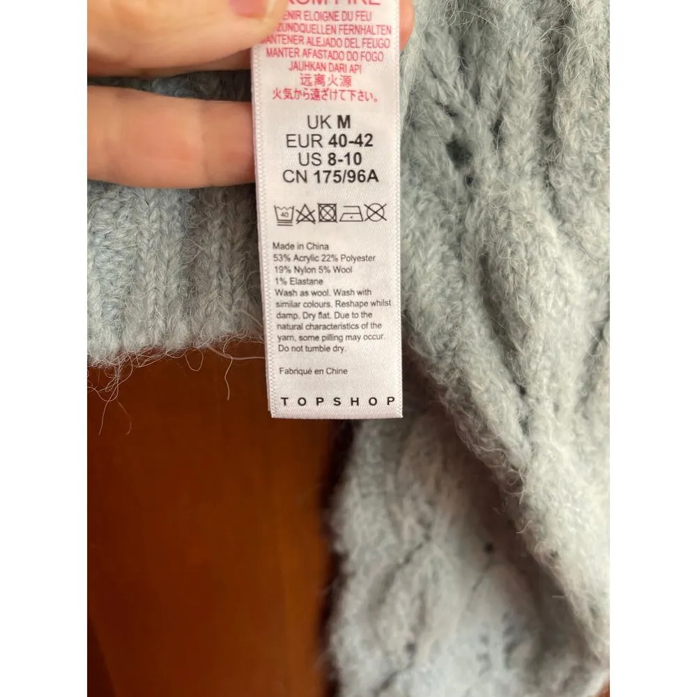 Topshop  cropped cable knit sweater M - Image 5