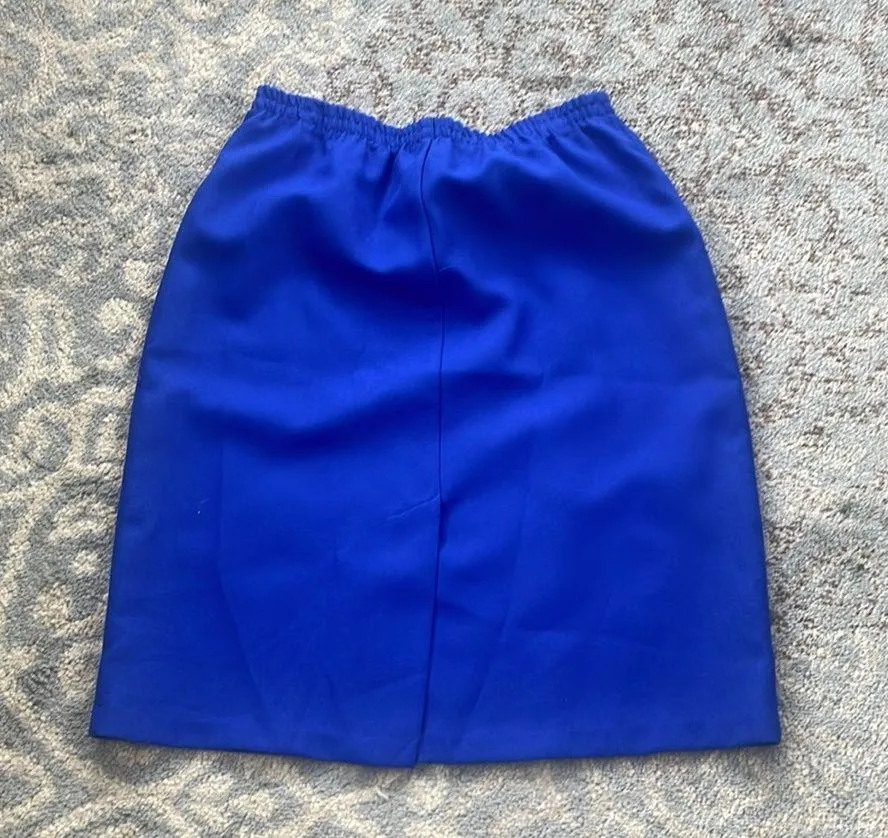 Gregory Designs Vintage Two Piece Skirt Suit Set Blue & Black 16 - Image 7