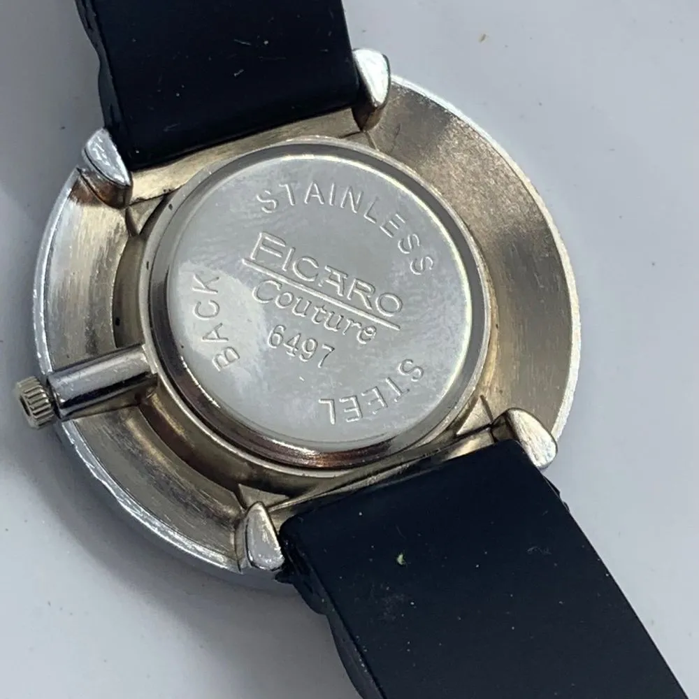 Figaro Couture 43mm Black Tone Quartz Analog Ladies Fashion Watch runs - Image 3