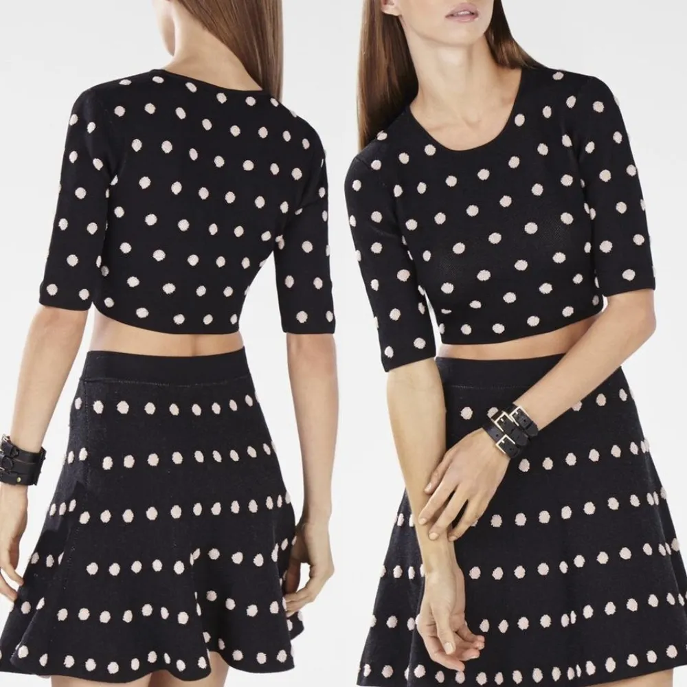 BCBGMAXAZRIA  Gloriah Jacquard Polka Dot Miniskirt - Image 6