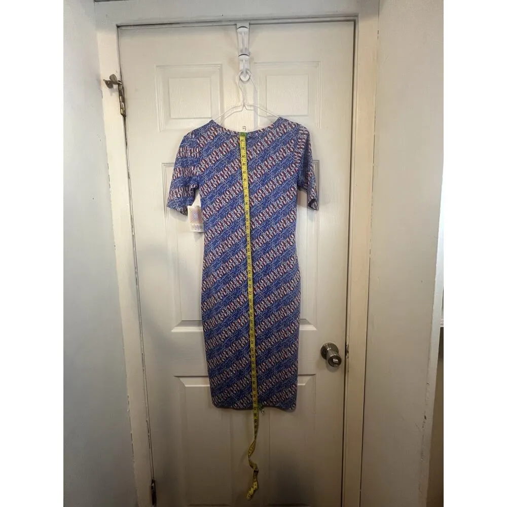 LuLaRoe Julia Women's Size XXS Half Sleeve Fourth Of July Themed Dress NWT - Image 10
