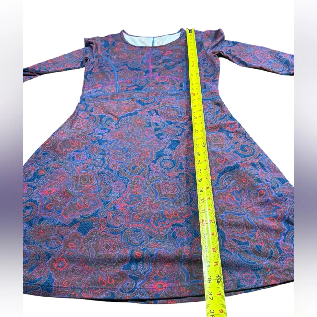 Title Nine Paisley Dream Dress 3/4 Sleeve Packable Travel Womens Medium Purple - Image 9