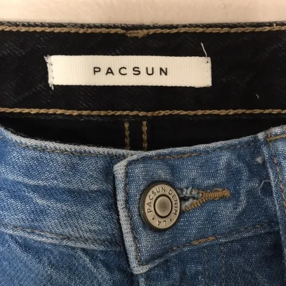 PacSun 90s boyfriend denim jeans blue and black size 26 - Image 5