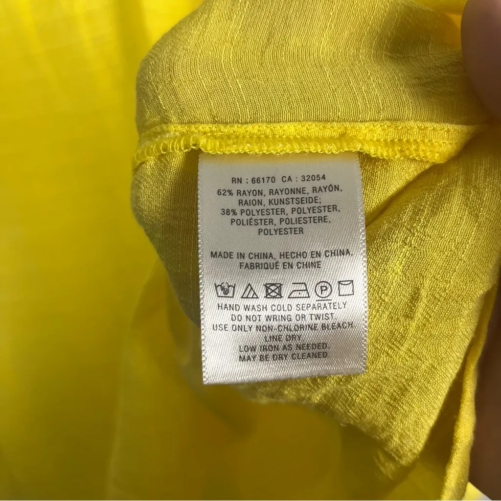 Maeve by Anthropologie Verona Yellow Tie Sleeve Top size XL - Image 4