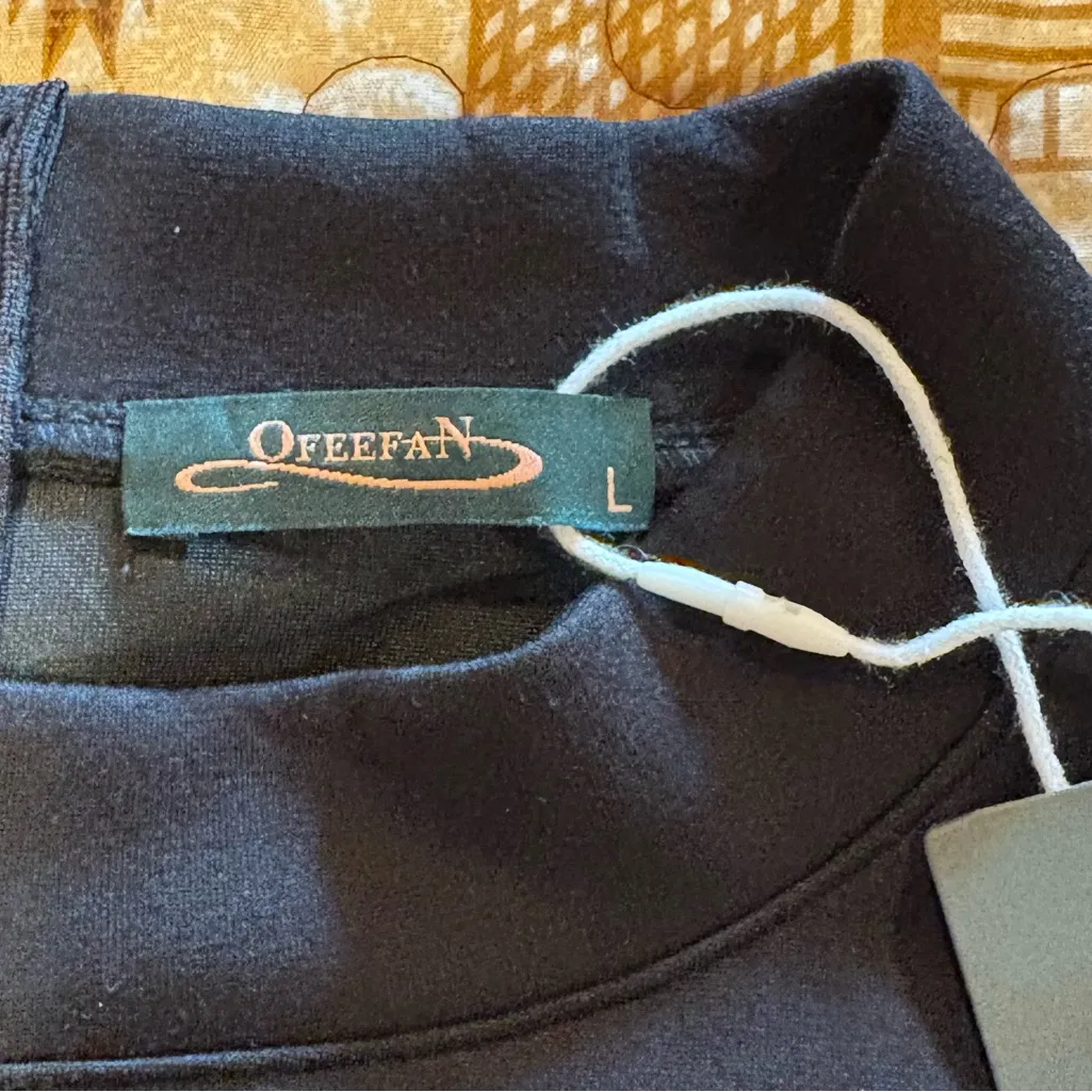 OFEEFAN Womens Fall Long Sleeve Mock Neck Dress Women’s L NWT Black Size L - Image 7