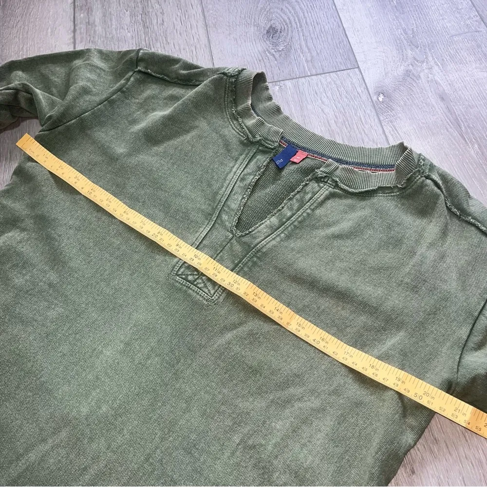 Anthropologie Pilcro Split-Hem Tunic Top Sweatshirt Spliced Neck Green MP - Image 5