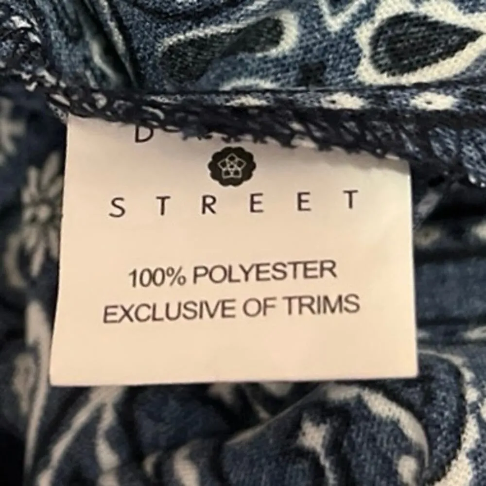 Daisy Street Blue Bandana Scarf Paisley Button Up Short Sleeve Shirt Top Sz 6 - Image 6