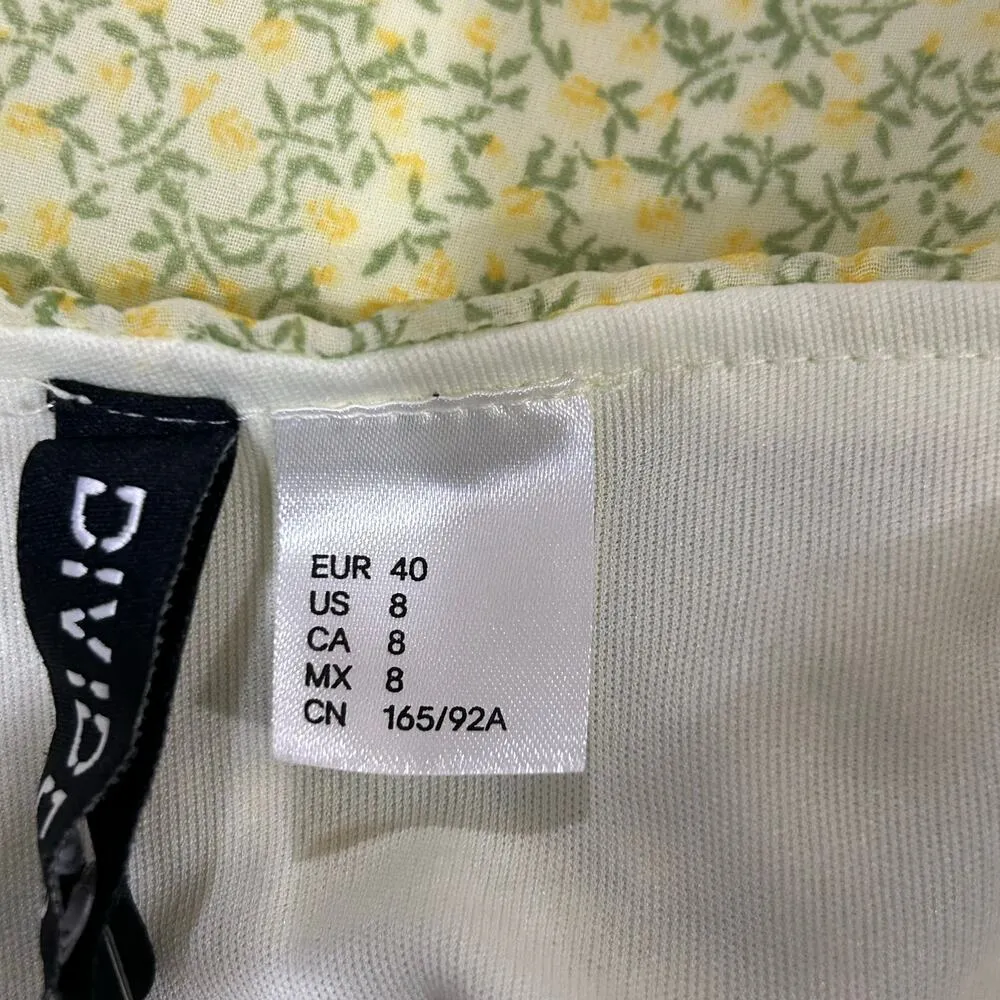 H&M Dress Womens 8‎ Yellow Green A Line Baby Doll Spaghetti Straps Dress NEW - Image 3