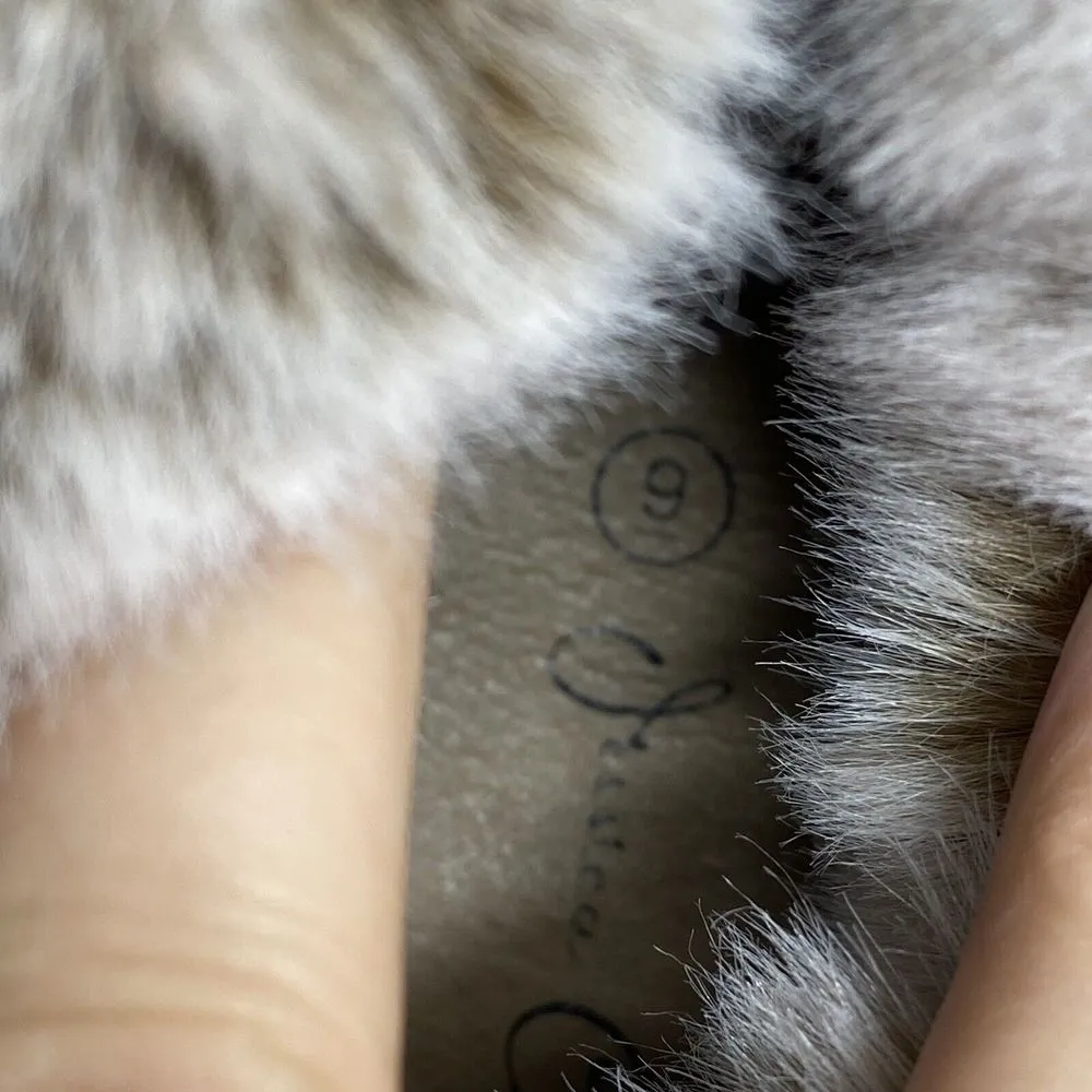 Jessica Carlyle Faux Suede Wedge Booties‎ Faux Fur Trim Casual Ankle Boots Sz 9 Brown - Image 7