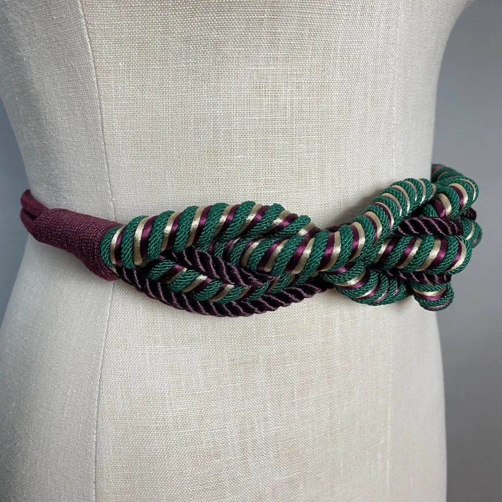 Vintage Cord Belt Twisted Braided Stretch Women Green Wine Gold 70s 80s Dramatic - Image 10