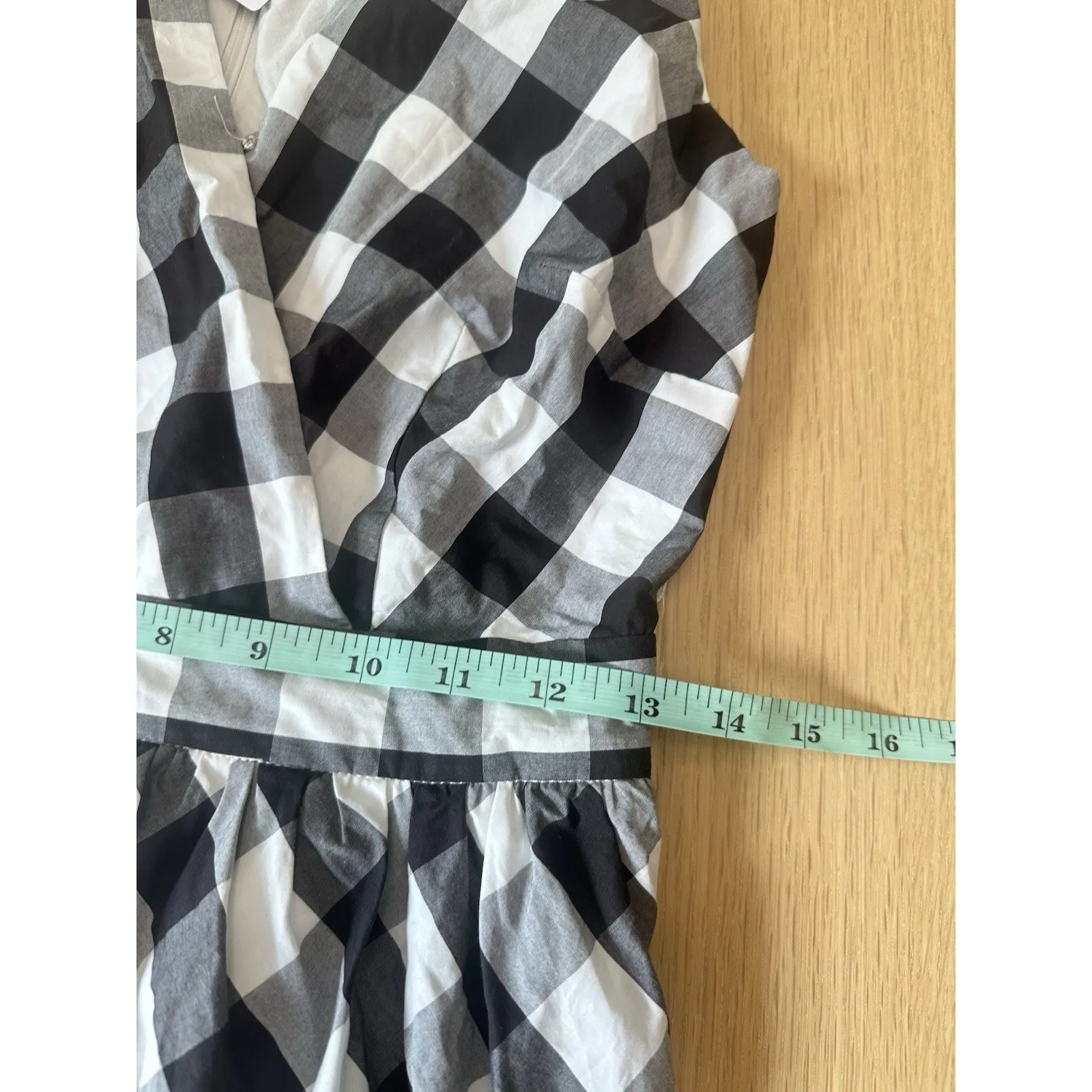 JCREW BLACK GINGHAM POPLIN RUFFLE MIDI DRESS SIZE 0 NWT - Image 8