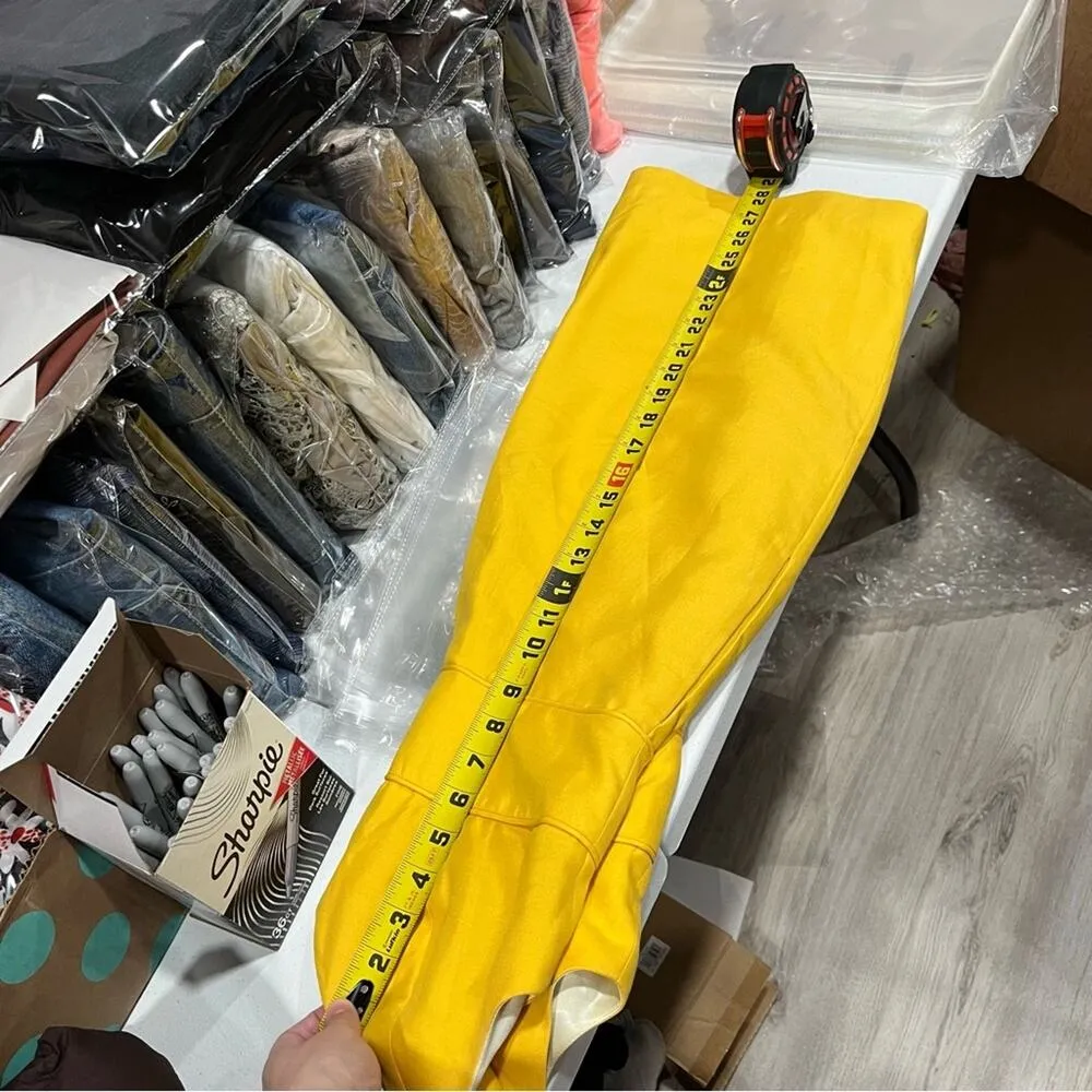 Jenny Yoo 100% Silk Yellow Marigold Mini Bridesmaid Dress - Image 11