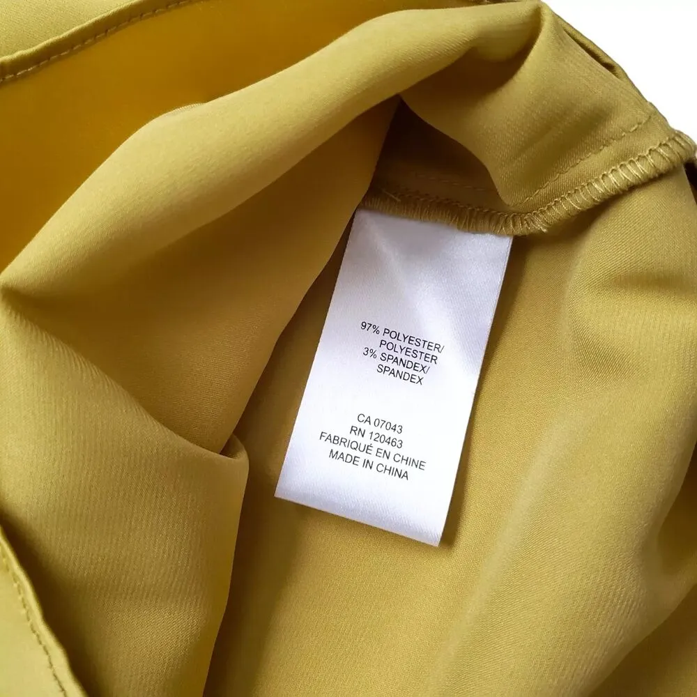 Alex & Lili Shirt Womens Medium Blouse Lightweight V Neck Top Long Sleeve Yellow - Image 7