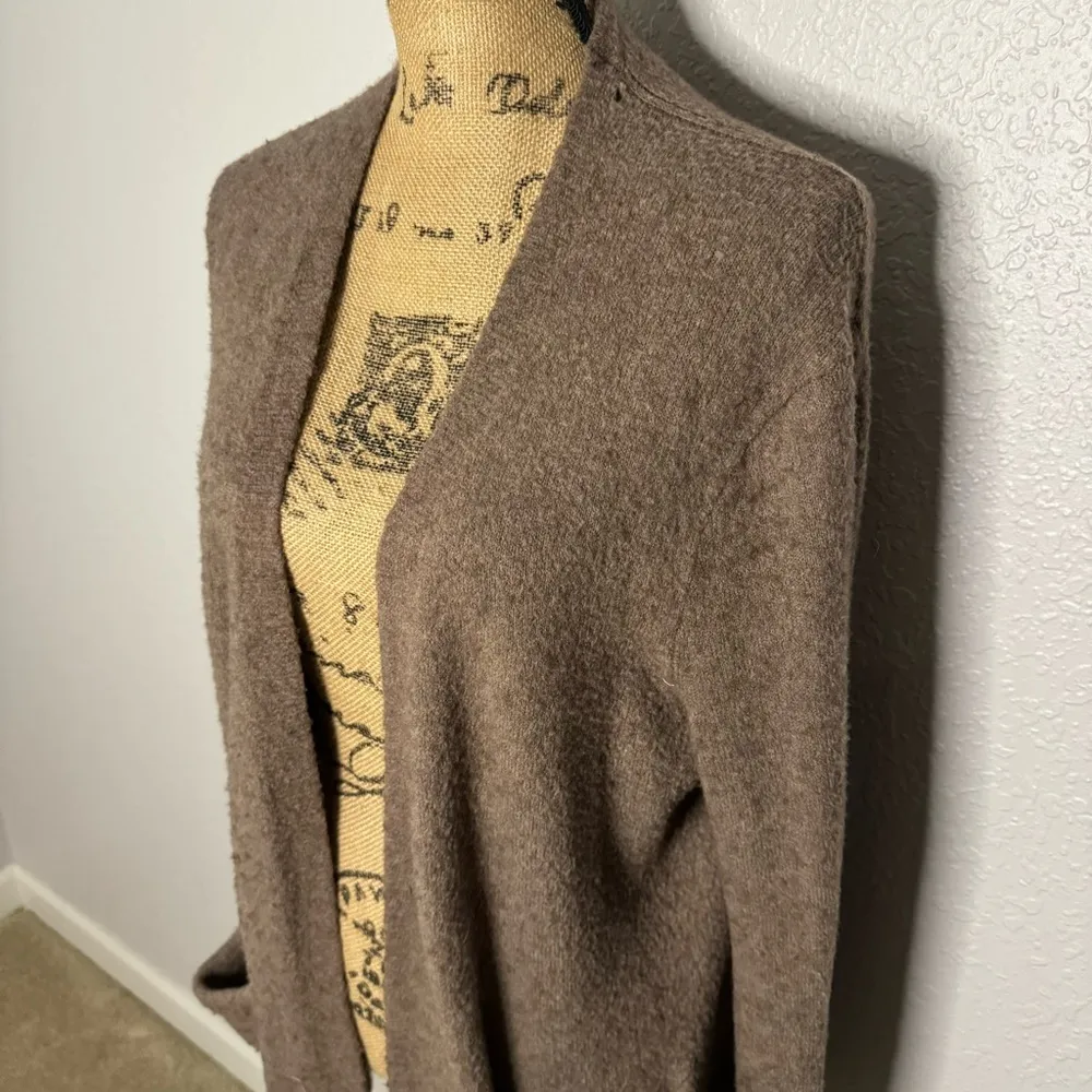 Madewell Cozy Walker Cardigan Size M Brown Wool Aplaca Long Line Pockets Casual - Image 2