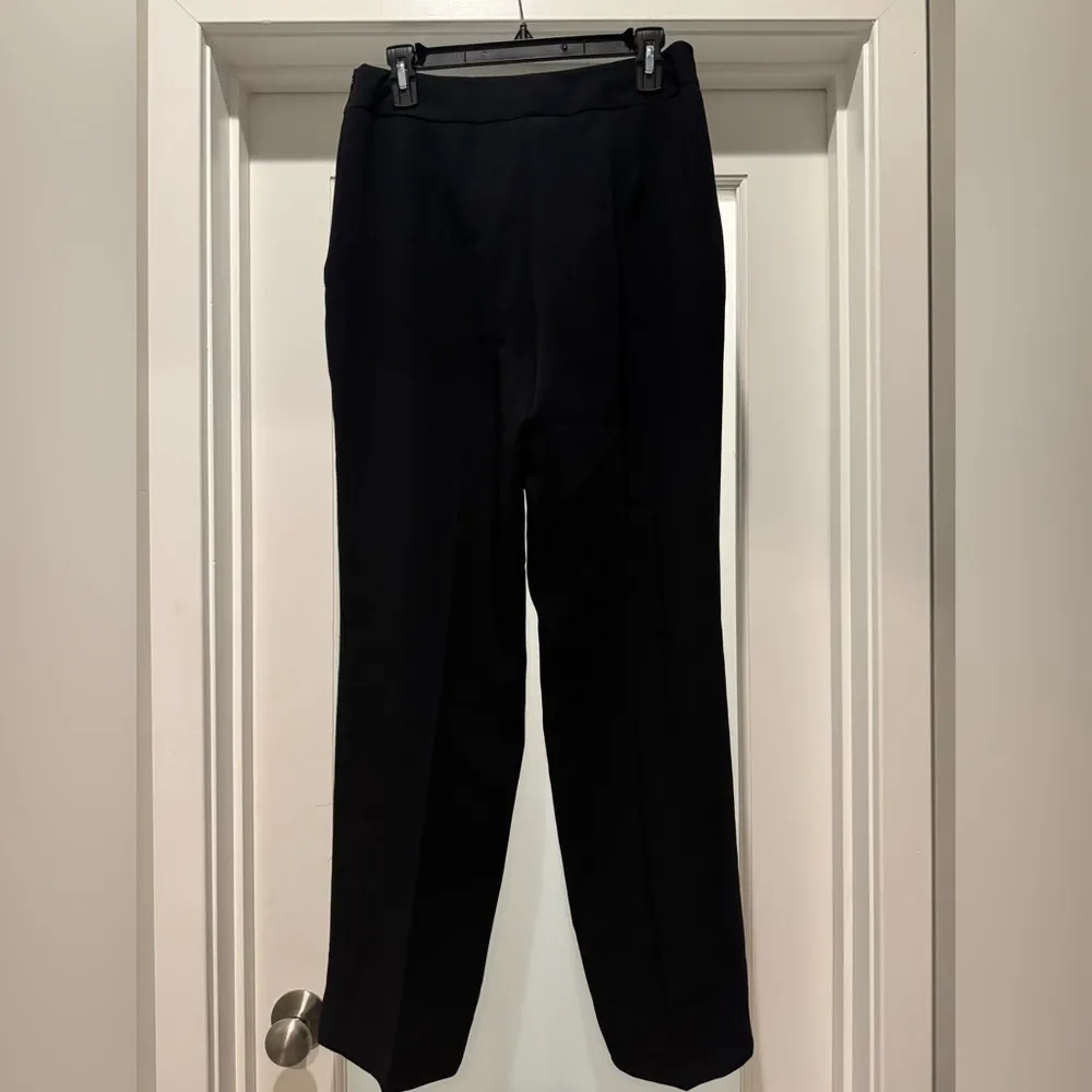 Louben Black Wide Leg Dress Pants Size 8 | Side Zip Tailored Work Trousers - Image 4