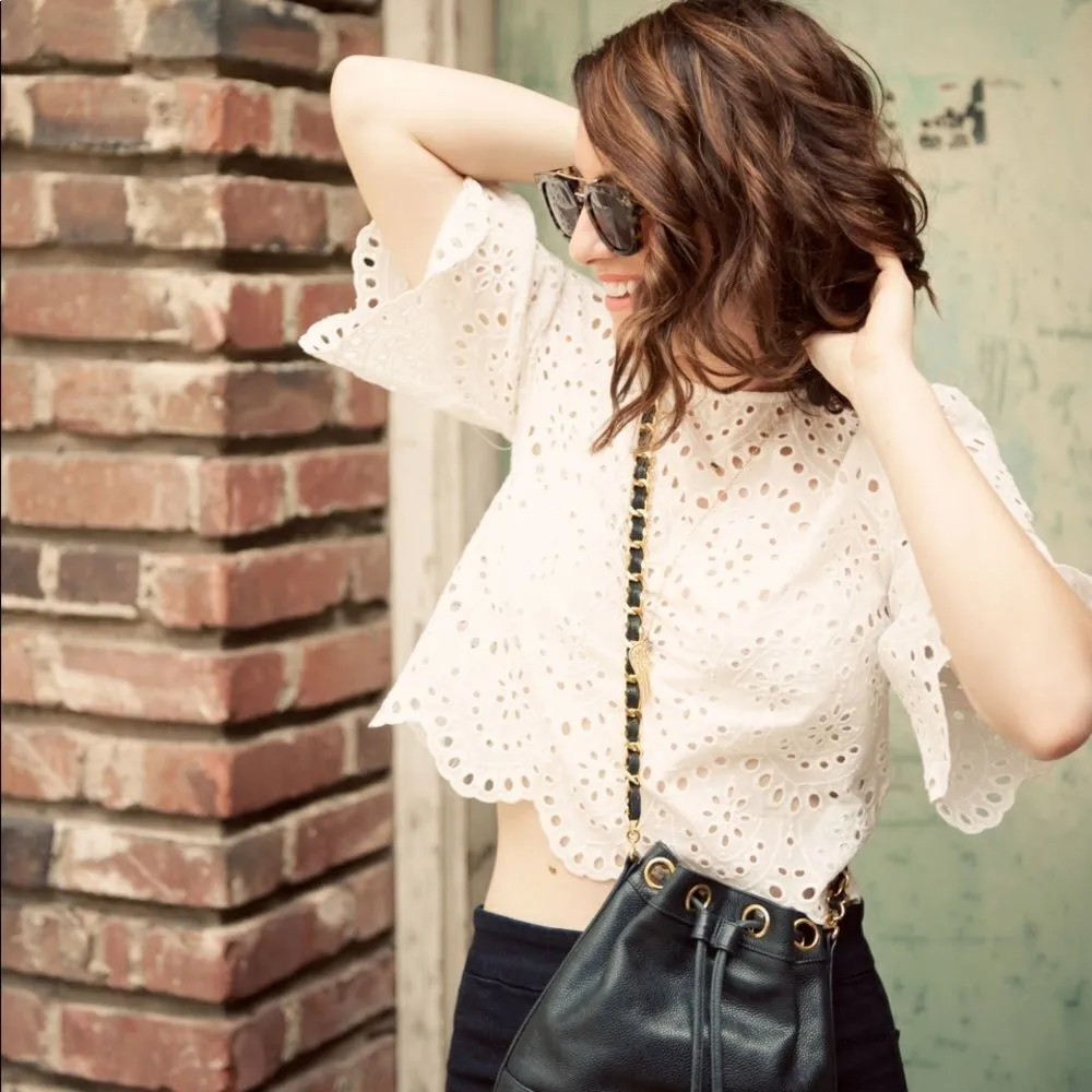 ✨HP✨ZARA  - CROPPED EMBROIDERED LASER-CUT TOP✨ - Image 2