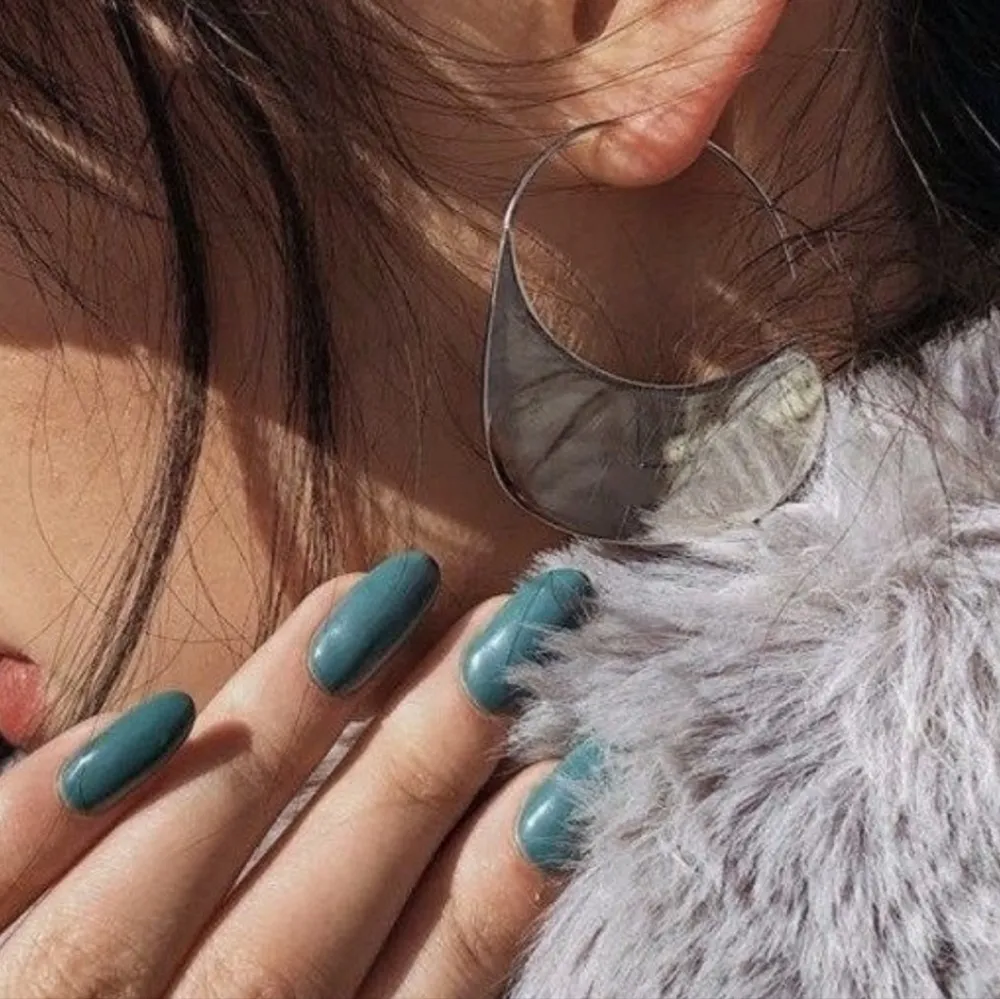 NEW Solid Large Hoop Earrings |‎ White Gold over 925 Sterling Silver - Image 4