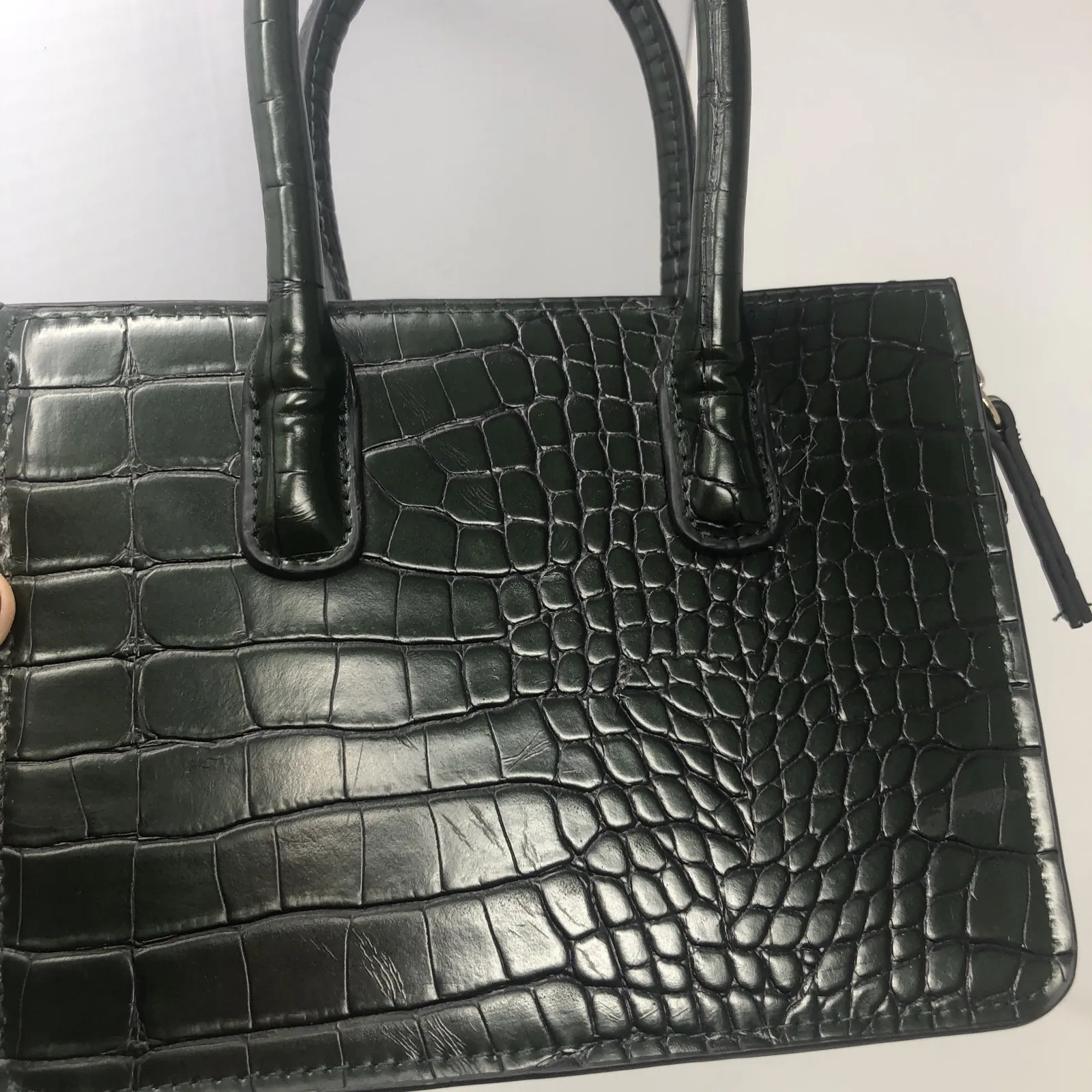 H&M  croodile‎ pattern mini green bag - Image 7