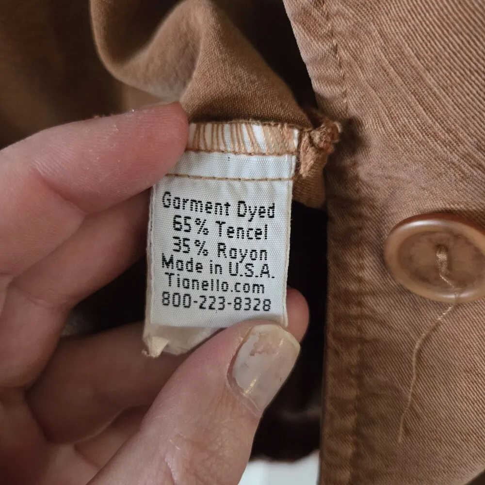 Vintage Tianello Button Up Blouse Cardigan Tencel Womens Size Small Brown Jacket - Image 4