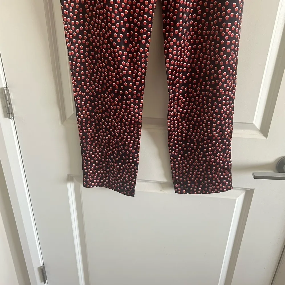 L’agence Adrienne Silk Pants Size Relaxed Fit Black Red Polka Dots $365 - Image 10