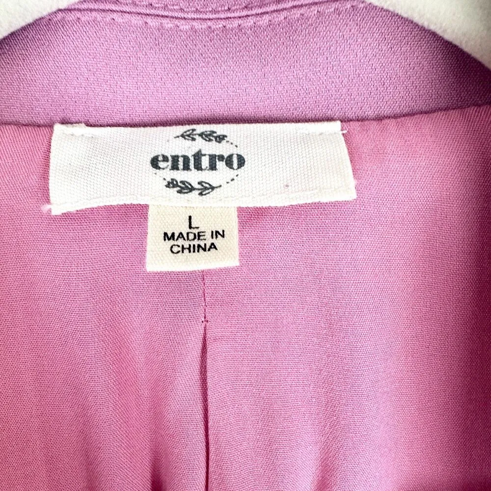 Double Breasted Cropped Blazer Size Large NWOT Pink - Image 4