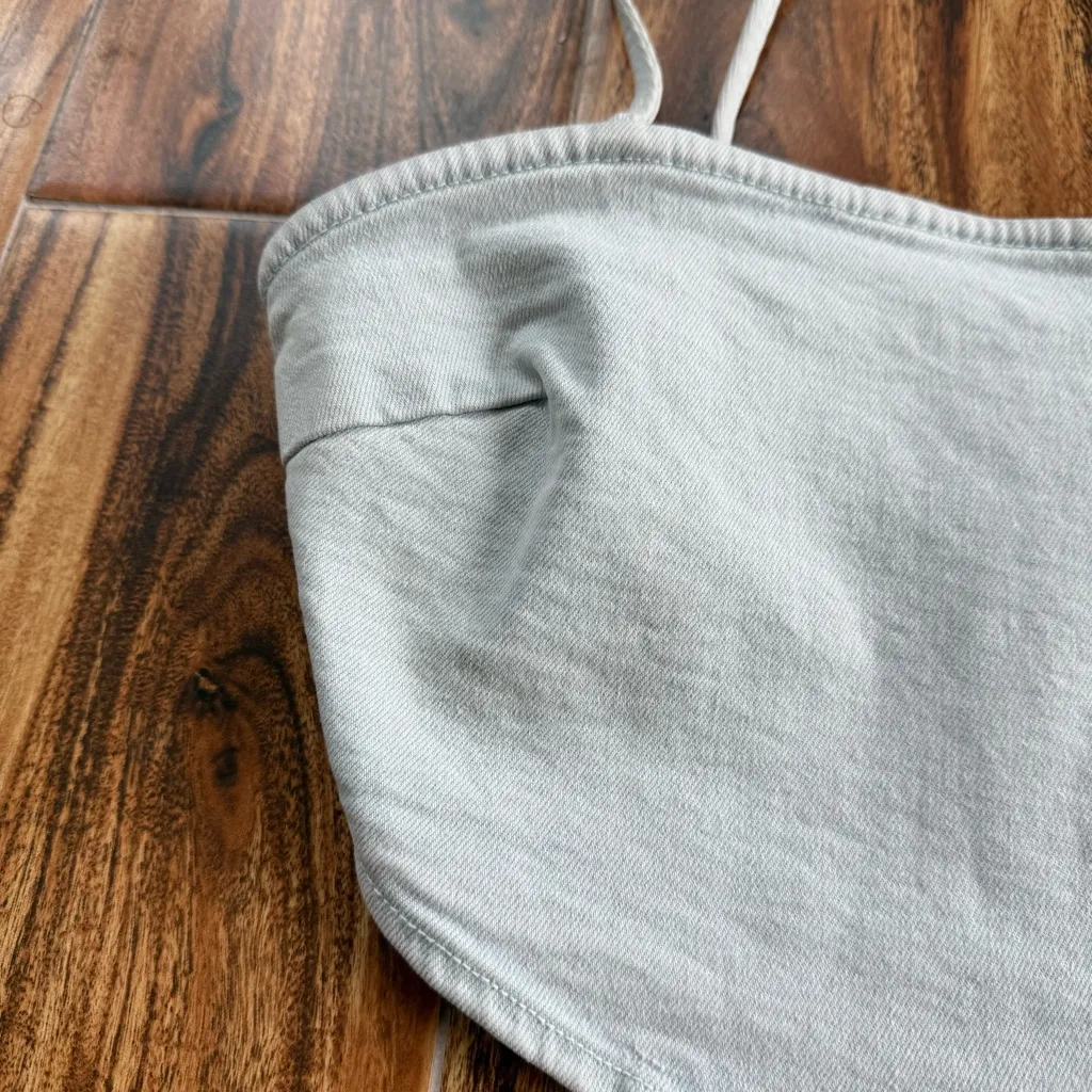 Zara NWT Light Denim Chambray Crop Top Size M - Image 7