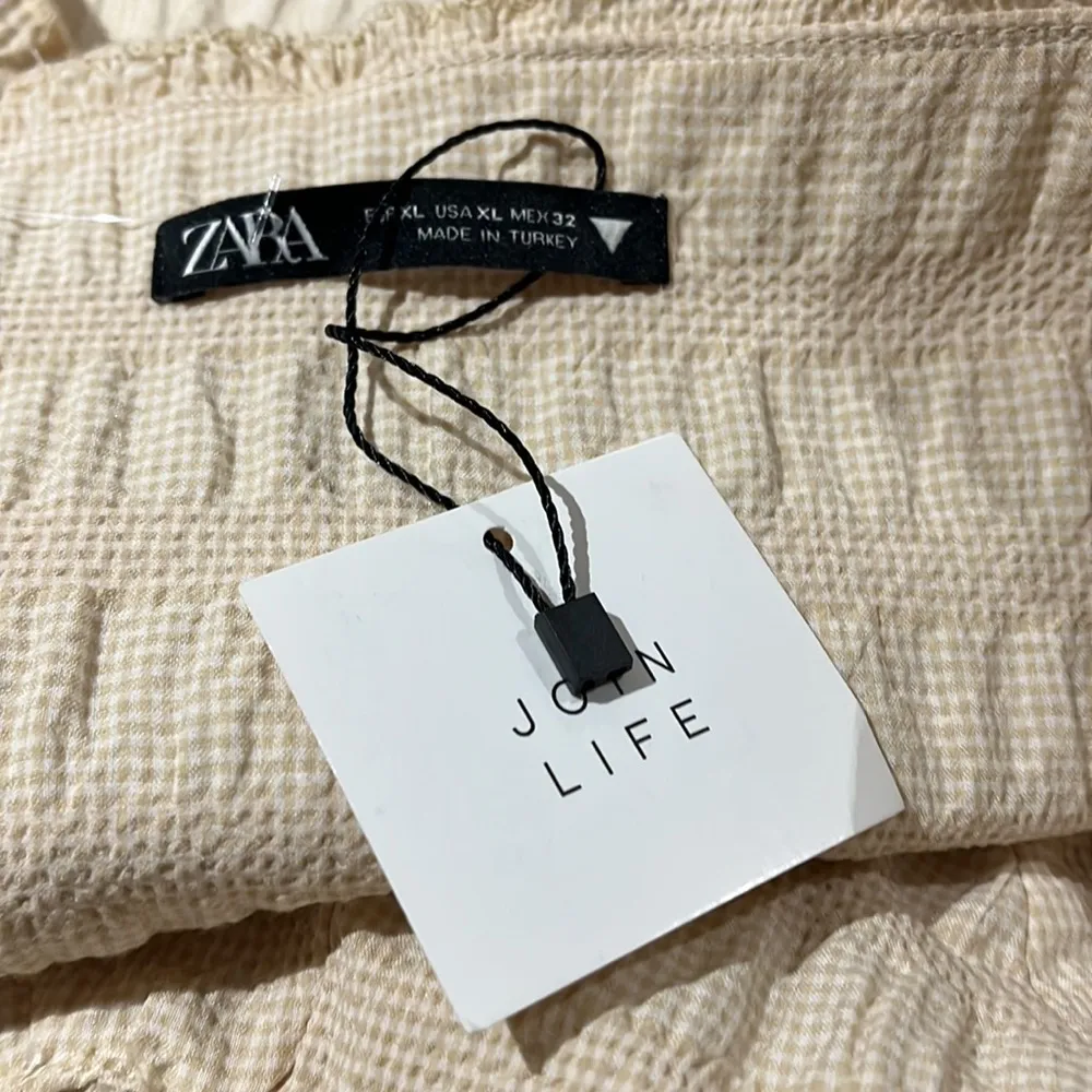 NWT ZARA BUSTIER CROP TOP BLOGGERS FAV RUCHED BEIGE XL - Image 10