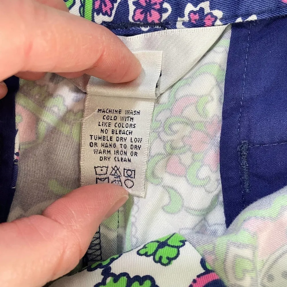 Vintage Lilly Pulitzer Randi Bermuda Royal Poinciana Green Blue Pink Shorts-2 - Image 3